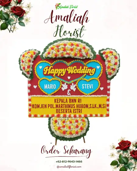Papan Bunga Pernikahan Minas